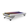 The UREVO CyberPad for Office Smart Treadmill features a sleek design with colorful LED lights.