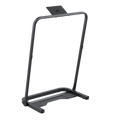 UREVO Walking Pad Handrail, black with tablet holder and wheels, for secure and stable walking workouts.